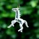 Glass Multicolor Horse Christmas Tree Decoration Ornaments Set of 6 Pcs